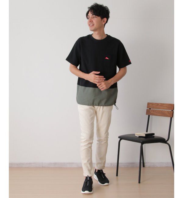 ikka「URBAN NATURE LIFE アーバンネイチャーライフ バイカラードロストTシャツ」|Tシャツ・カットソー|