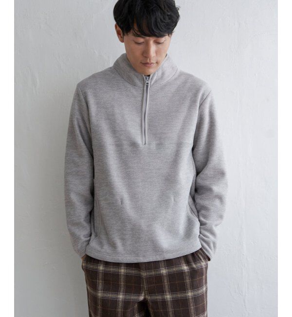 ikka「メランジフリースハーフジッププルオーバー」|パーカー|