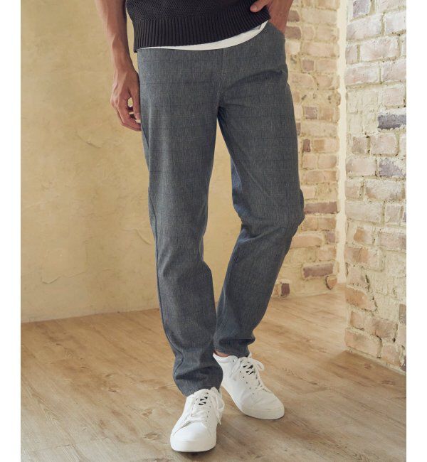 ikka「GOKU楽 EASY STRETCH イージーストレッチ チェック5Pパンツ」|その他|グレー