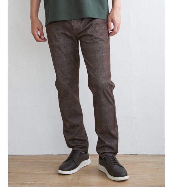 ikka「GOKU楽 EASY STRETCH イージーストレッチ チェック5Pパンツ」|その他|ブラウン