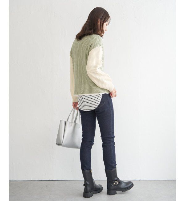 ikka「配色ワイドリブニットプルオーバー」|プルオーバー|