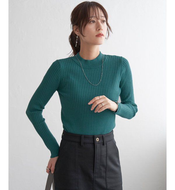 ikka「ミニハイネックリブニット」|プルオーバー|