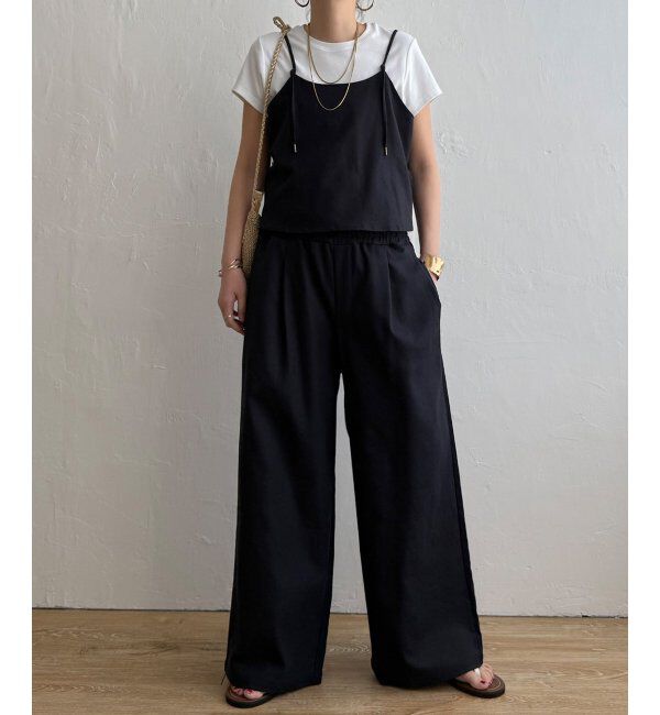 Lbc with Life「【2点セット】リネン混リボンキャミパンツセット」|ワンピース|