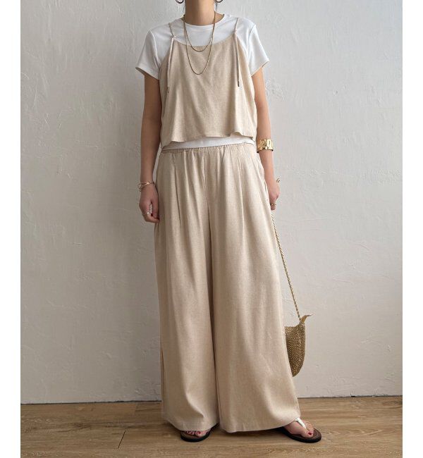 Lbc with Life「【2点セット】リネン混リボンキャミパンツセット」|ワンピース|