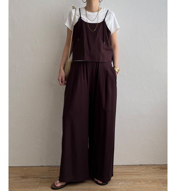 Lbc with Life「【2点セット】リネン混リボンキャミパンツセット」|ワンピース|