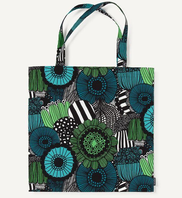 Marimekko「Pieni Siirtolapuutarha ファブリックバッグ」|トートバッグ|ホワイト&times;グリーン