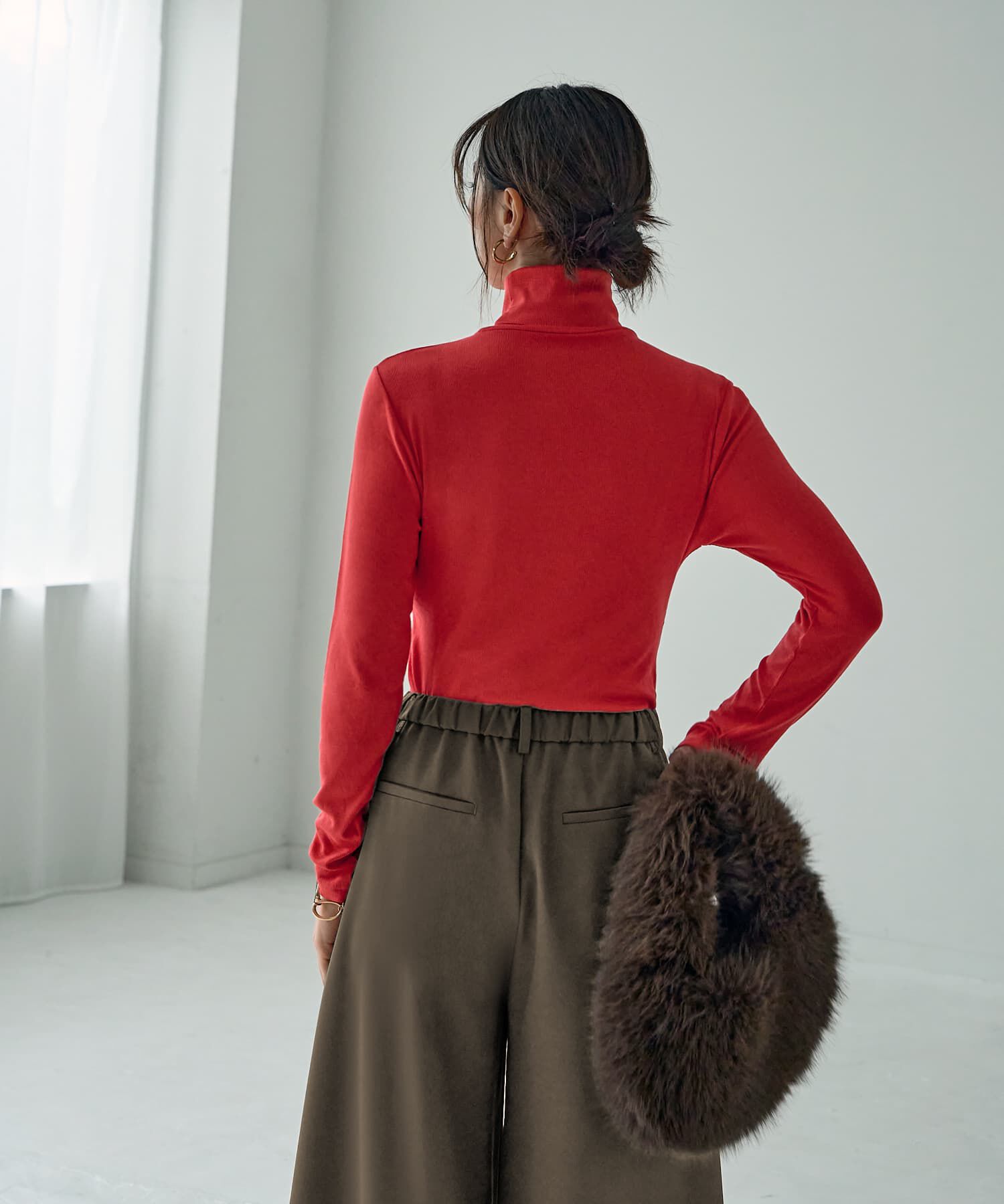 STYLE DELI「とろみ薄リブタートルネックトップス」|Tシャツ・カットソー|