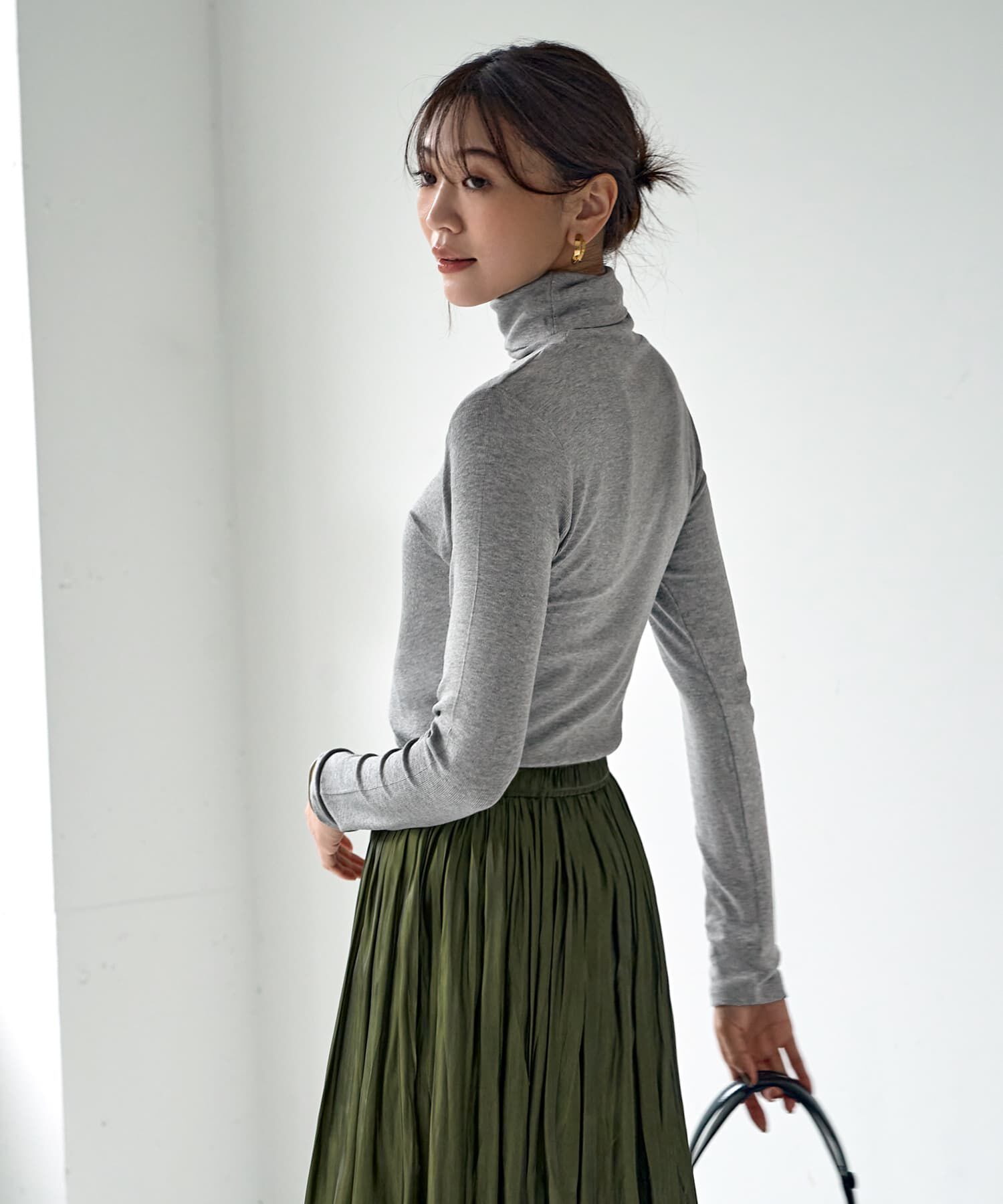 STYLE DELI「とろみ薄リブタートルネックトップス」|Tシャツ・カットソー|