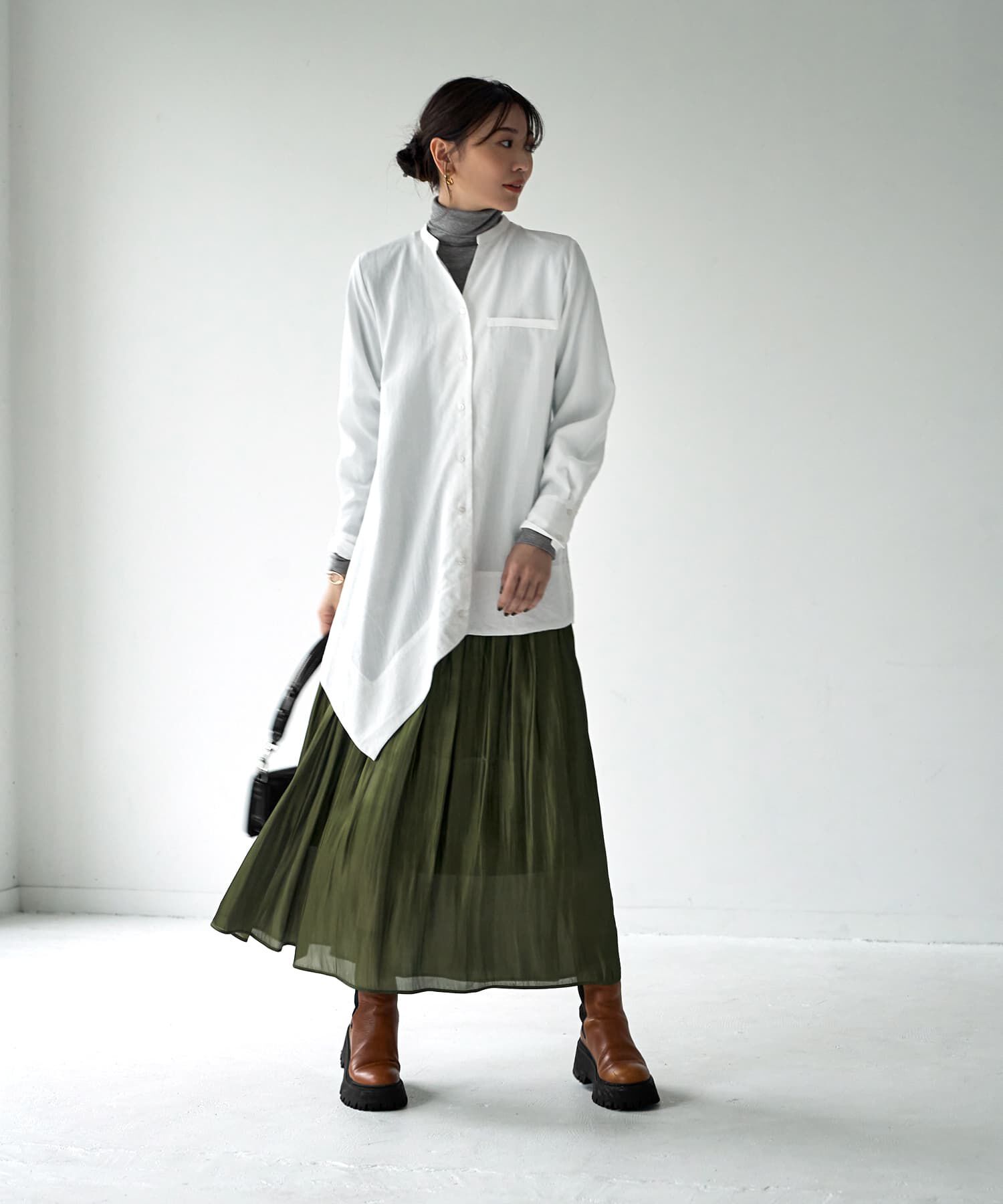 STYLE DELI「とろみ薄リブタートルネックトップス」|Tシャツ・カットソー|