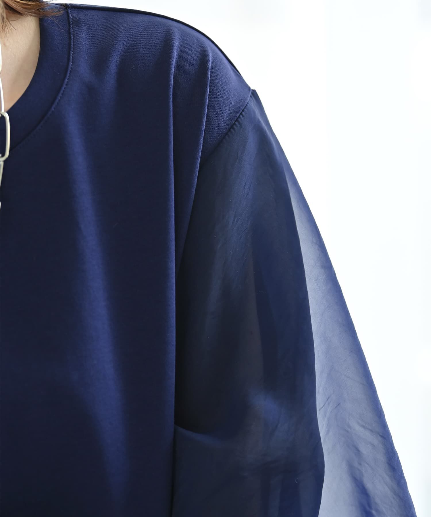 STYLE DELI「【Kana Oyama&times;BLK001】チュール袖トップス／DELI size」|Tシャツ・カットソー|