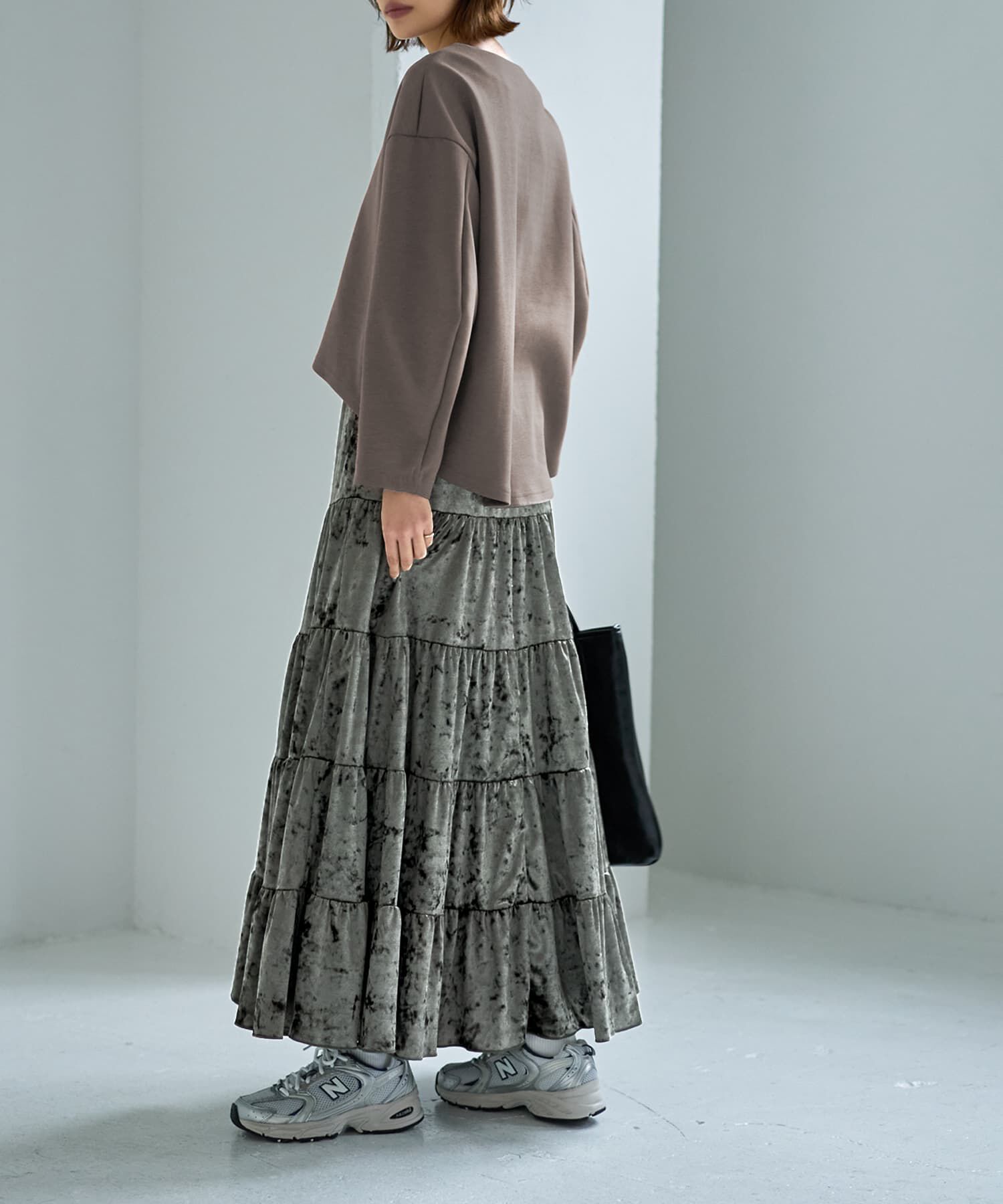 STYLE DELI「５段ティアードベロアスカート」|スカート|