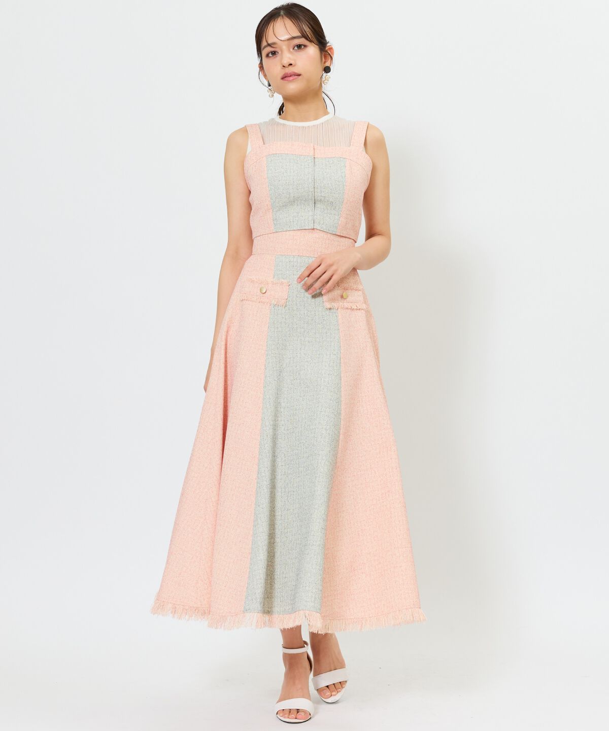 アンドクチュール「配色ツイードセットアップ」|ワンピース|