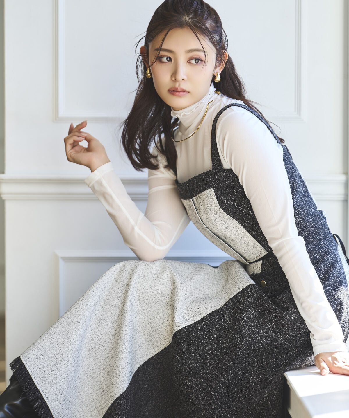 アンドクチュール「配色ツイードセットアップ」|ワンピース|