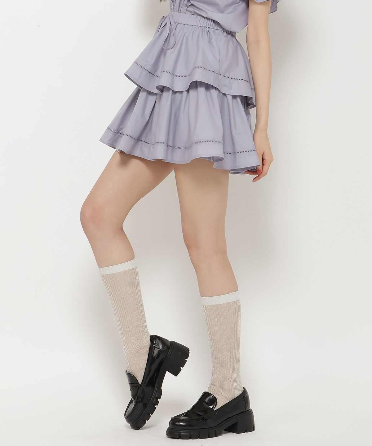 REDYAZEL「コットンフリルミニスカート」|フレア|