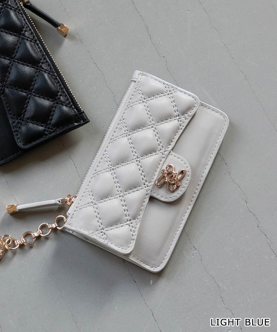  「キルティングフラップフラグメントケース」|名刺入れ・カードケース|ライトブルー
