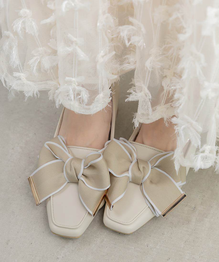  「ビッグリボンデザインローファー」|ローファー|