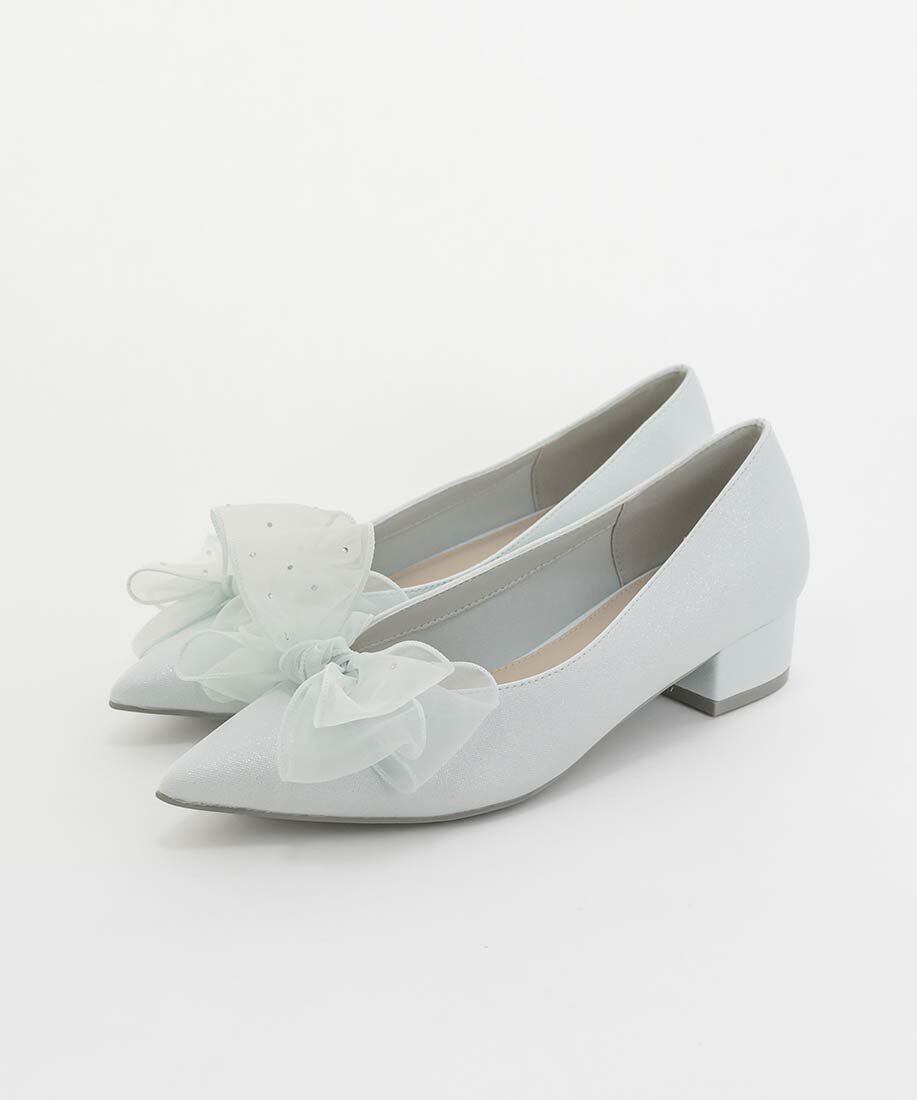  「2WAY シアーリボンチャンキーヒールパンプス」|パンプス|