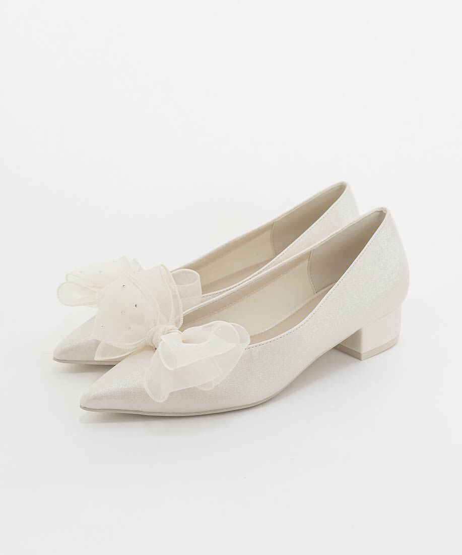  「2WAY シアーリボンチャンキーヒールパンプス」|パンプス|