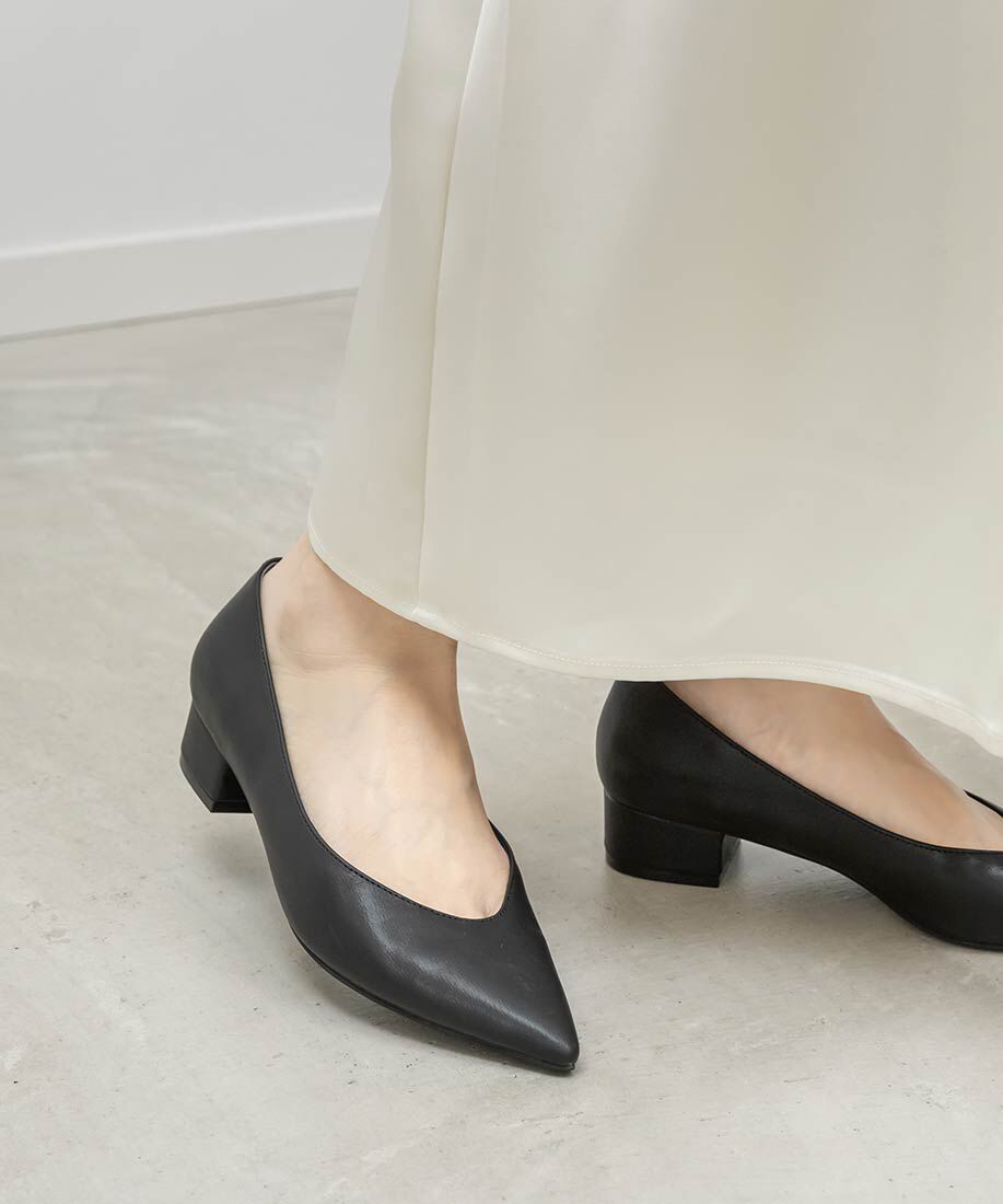  「2WAY シアーリボンチャンキーヒールパンプス」|パンプス|