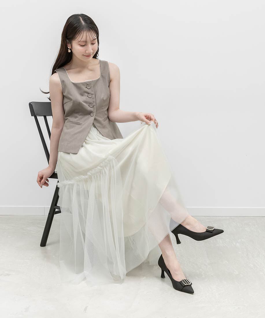  「ビジューパーツポインテッドトゥパンプス」|パンプス|