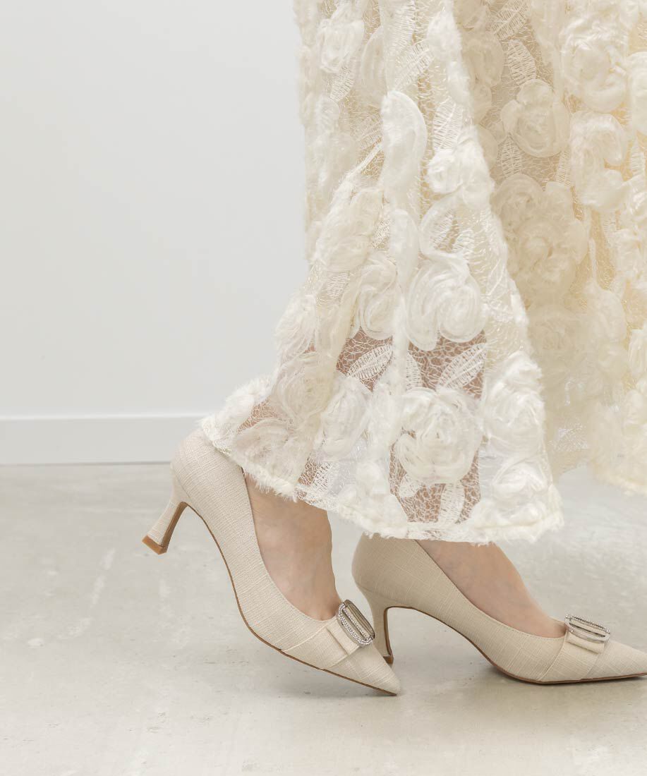  「ビジューパーツポインテッドトゥパンプス」|パンプス|