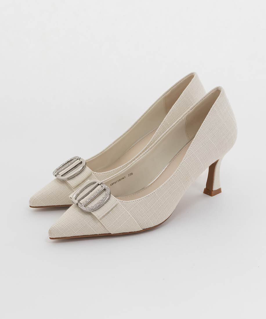  「ビジューパーツポインテッドトゥパンプス」|パンプス|
