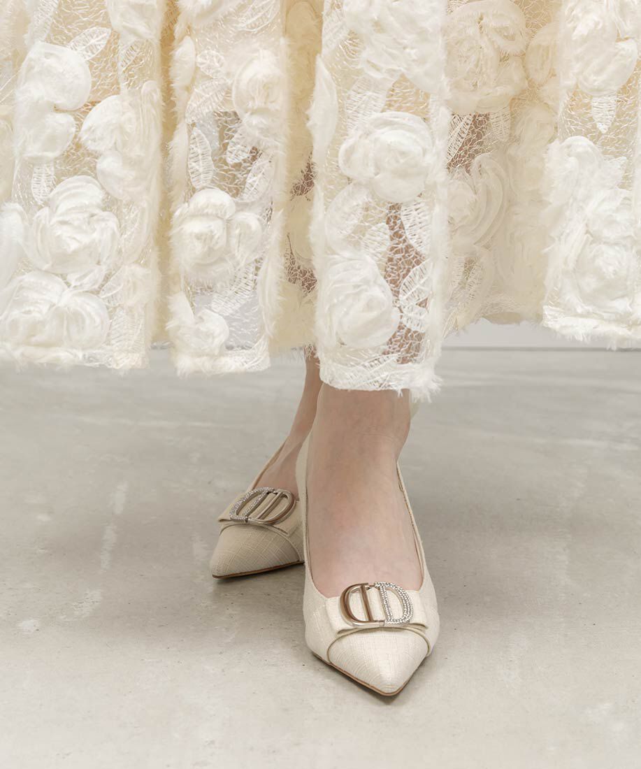  「ビジューパーツポインテッドトゥパンプス」|パンプス|