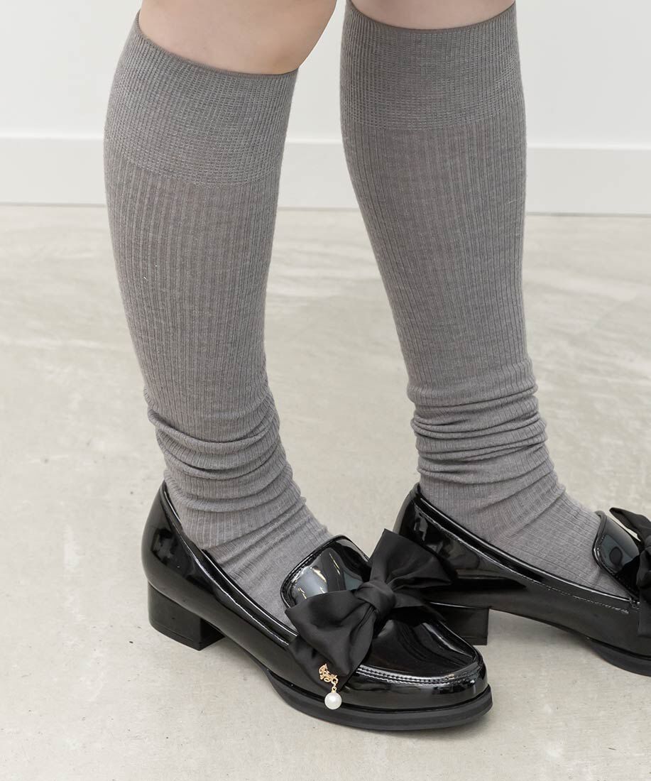  「パールチャームサテンリボンローファー」|ローファー|