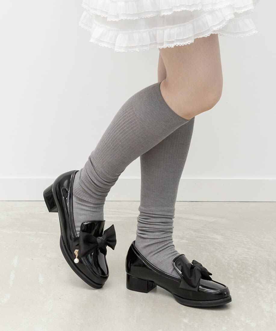  「パールチャームサテンリボンローファー」|ローファー|