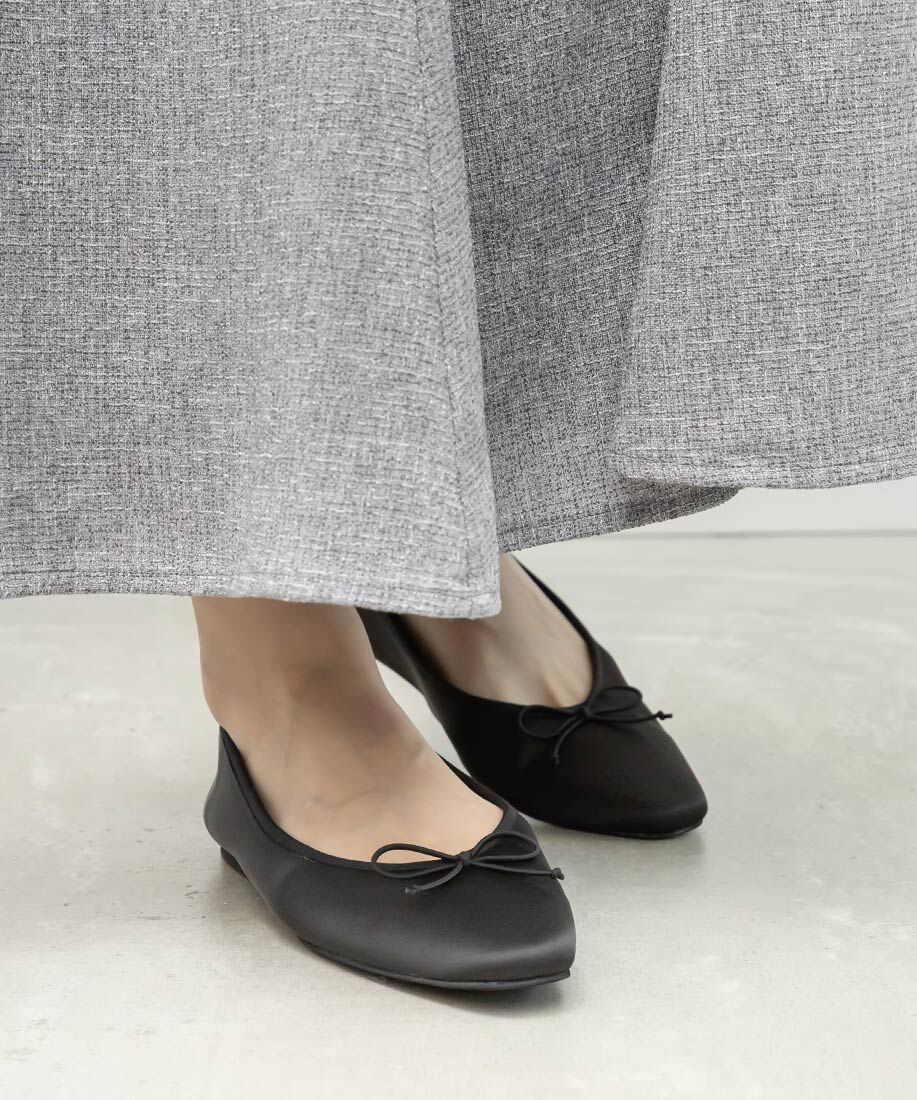 「軽量 スクエアトゥフラットパンプス」|パンプス|