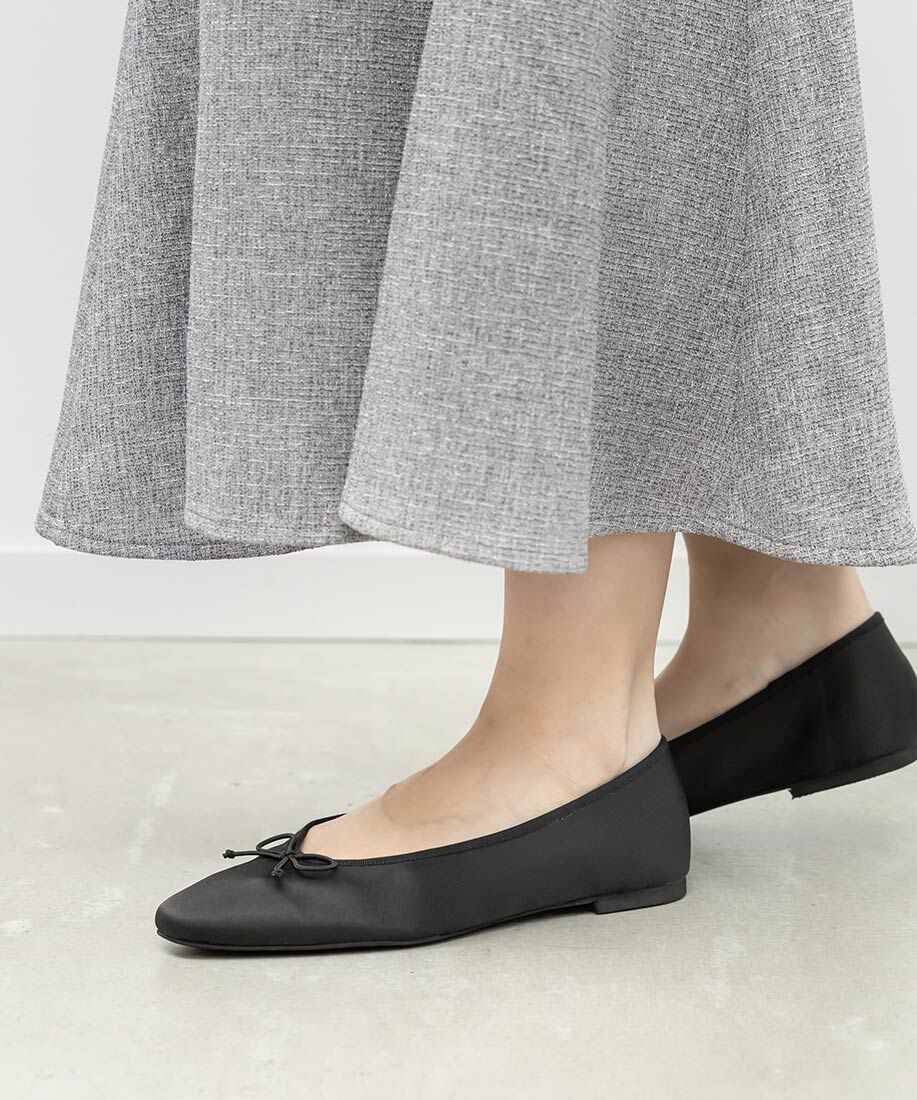  「軽量 スクエアトゥフラットパンプス」|パンプス|