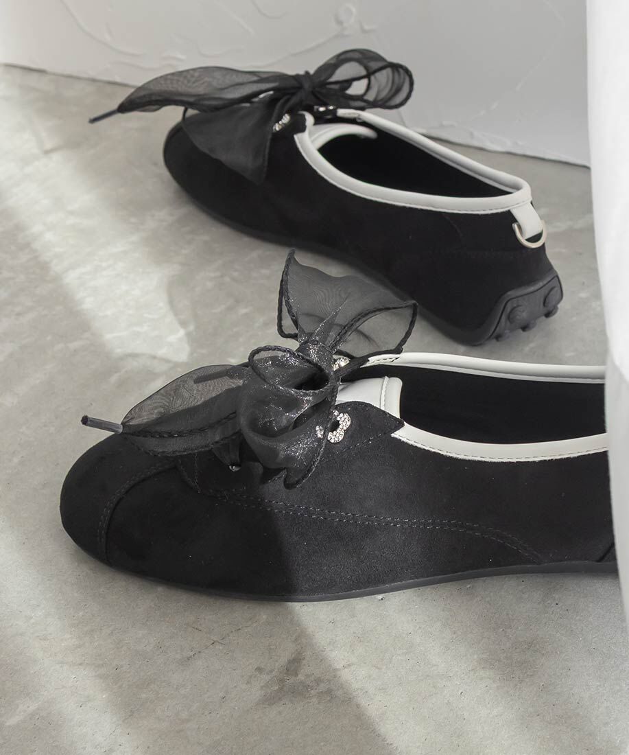  「2WAY オーガンジーリボンフラットスニーカー」|スニーカー|