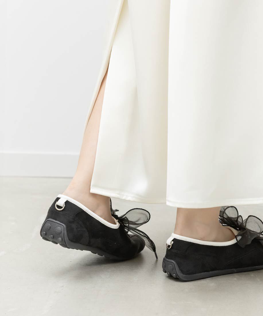 「2WAY オーガンジーリボンフラットスニーカー」|スニーカー|