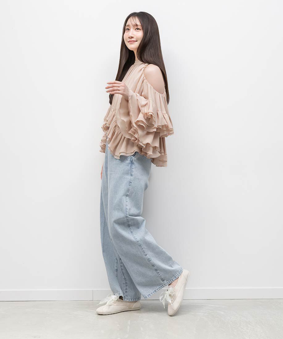  「2WAY オーガンジーリボンフラットスニーカー」|スニーカー|