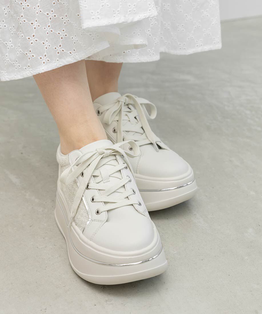  「2WAY シアーリボンプラットフォームスニーカー」|スニーカー|