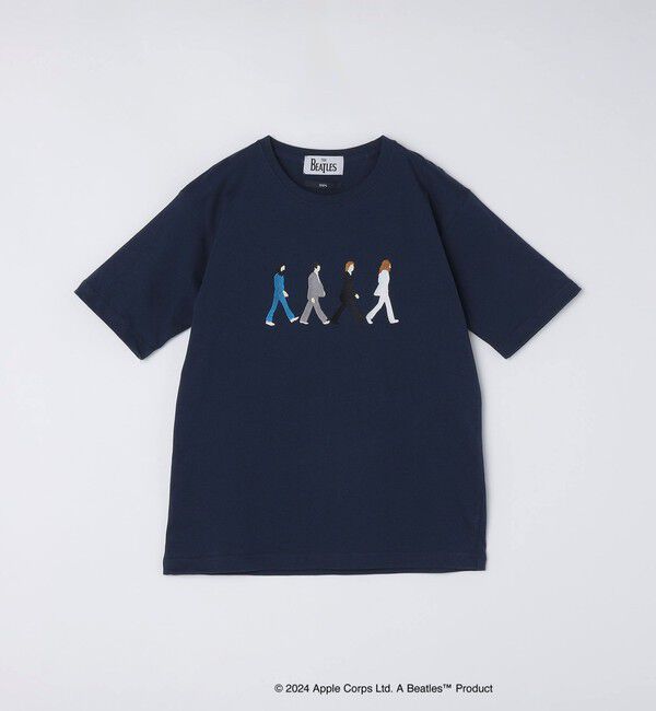 SHIPS「【WEB限定】SHIPS: THE BEATLES エンブロイダリー Tシャツ 24SS」|Tシャツ・カットソー|ネイビー
