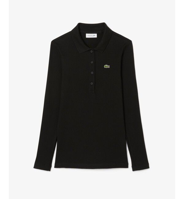 LACOSTE「スリムフィット ロングスリーブリブニットポロシャツ」|ポロシャツ|