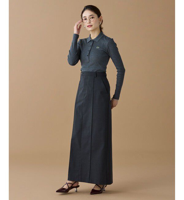 LACOSTE「スリムフィット ロングスリーブリブニットポロシャツ」|ポロシャツ|