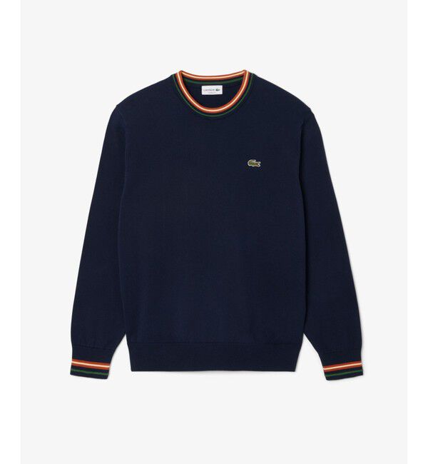 LACOSTE「ボーダーリブプルオーバーニット」|ニット・セーター|