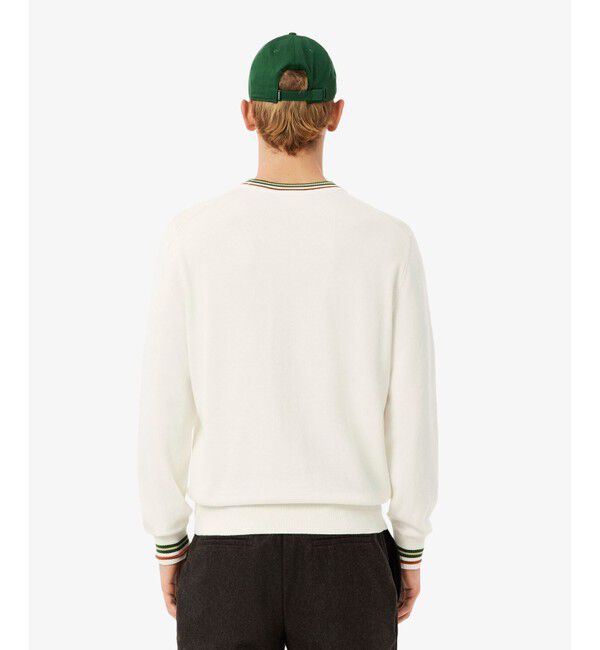 LACOSTE「ボーダーリブプルオーバーニット」|ニット・セーター|