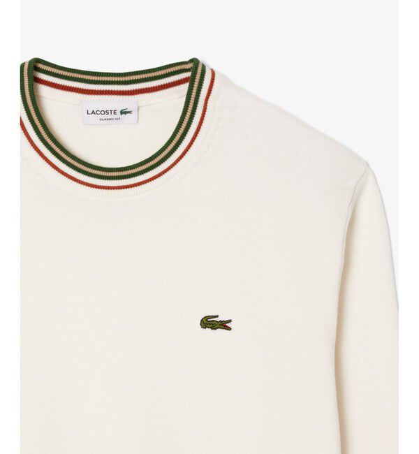 LACOSTE「ボーダーリブプルオーバーニット」|ニット・セーター|