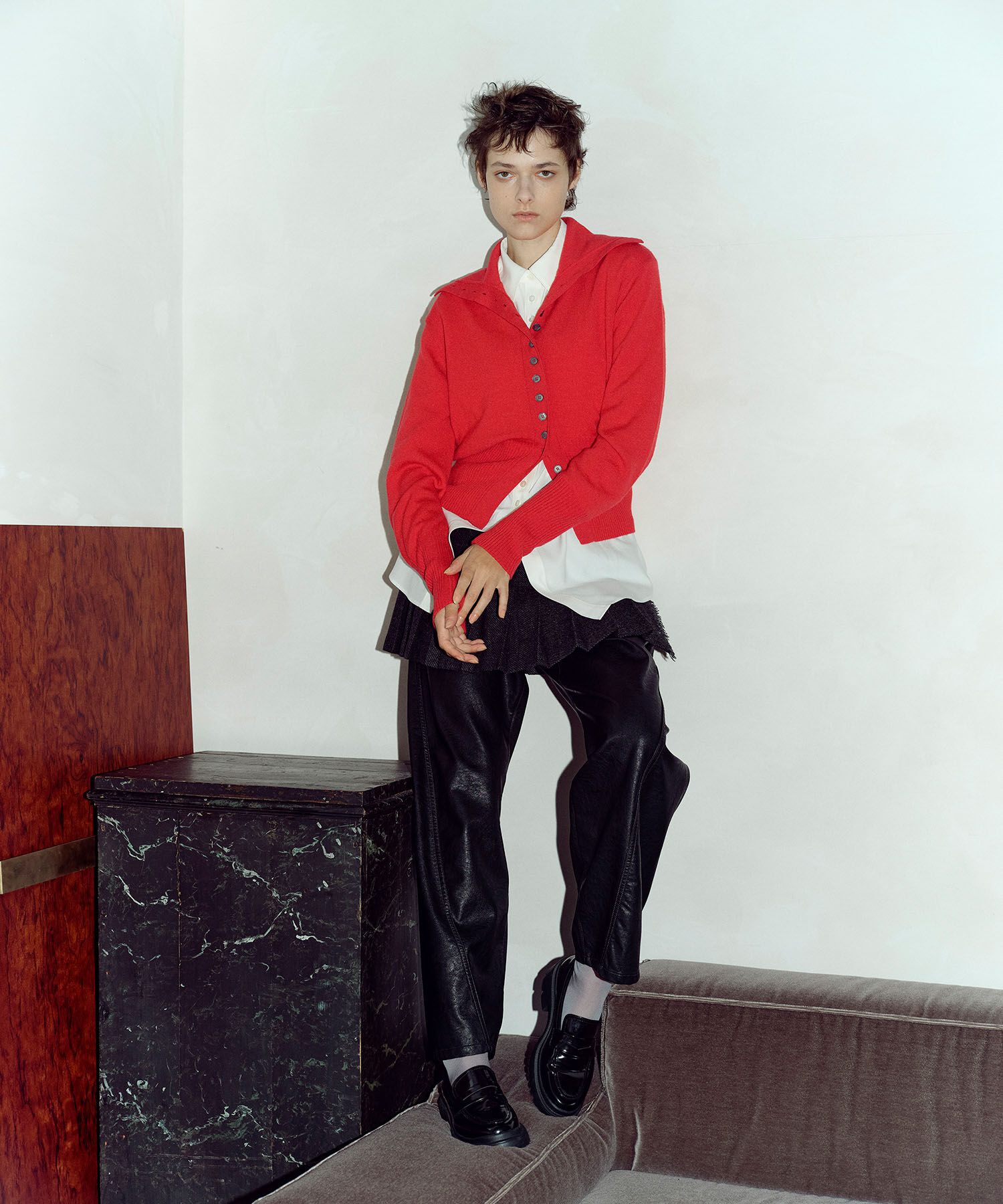 ADAM ET ROPE'「メニーボタンカーディガン」|カーディガン|