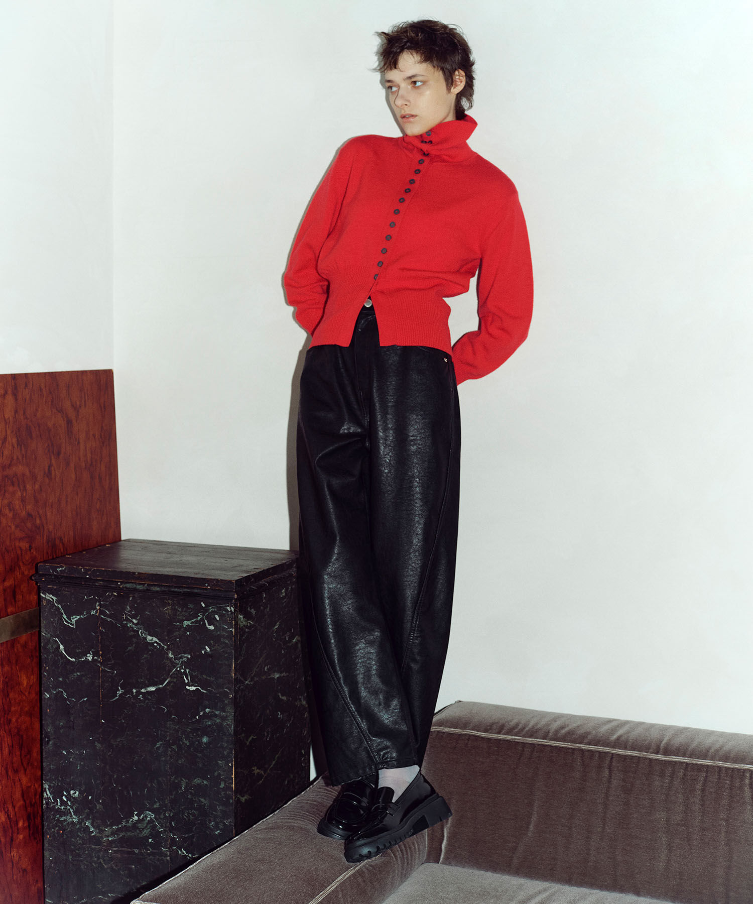 ADAM ET ROPE'「メニーボタンカーディガン」|カーディガン|