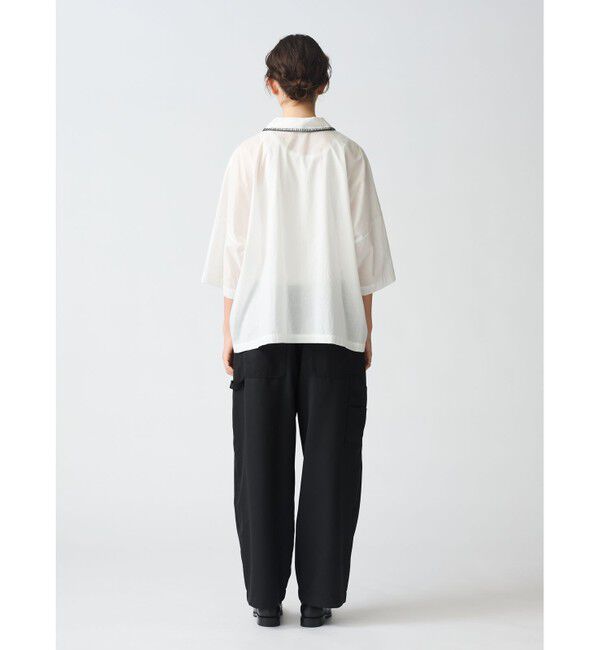 mizuiro ind「mizuiro ind ブランケットステッチワイドシャツ」|シャツ・ブラウス|