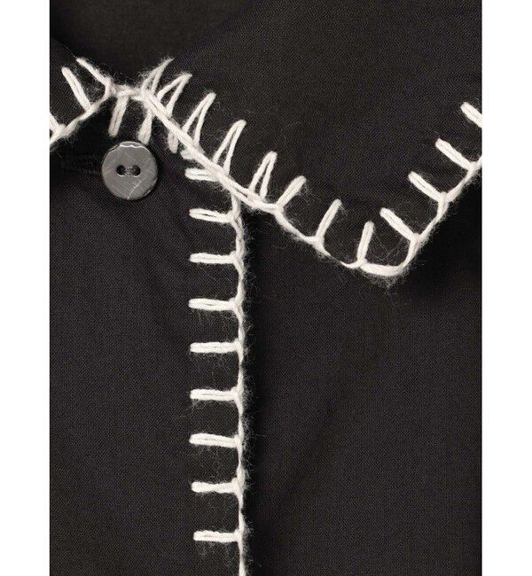 mizuiro ind「mizuiro ind ブランケットステッチワイドシャツ」|シャツ・ブラウス|