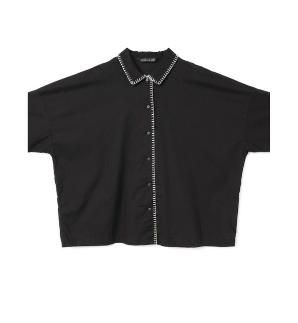 mizuiro ind「mizuiro ind ブランケットステッチワイドシャツ」|シャツ・ブラウス|