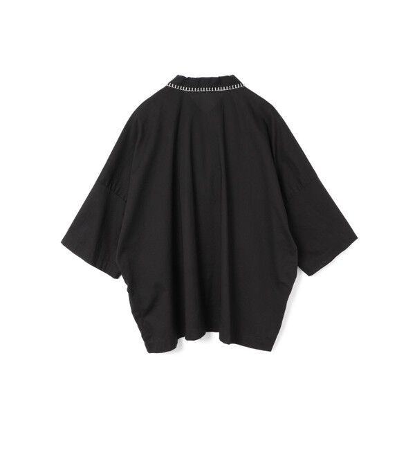 mizuiro ind「mizuiro ind ブランケットステッチワイドシャツ」|シャツ・ブラウス|