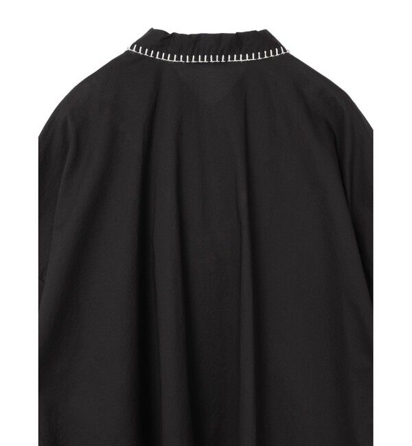 mizuiro ind「mizuiro ind ブランケットステッチワイドシャツ」|シャツ・ブラウス|