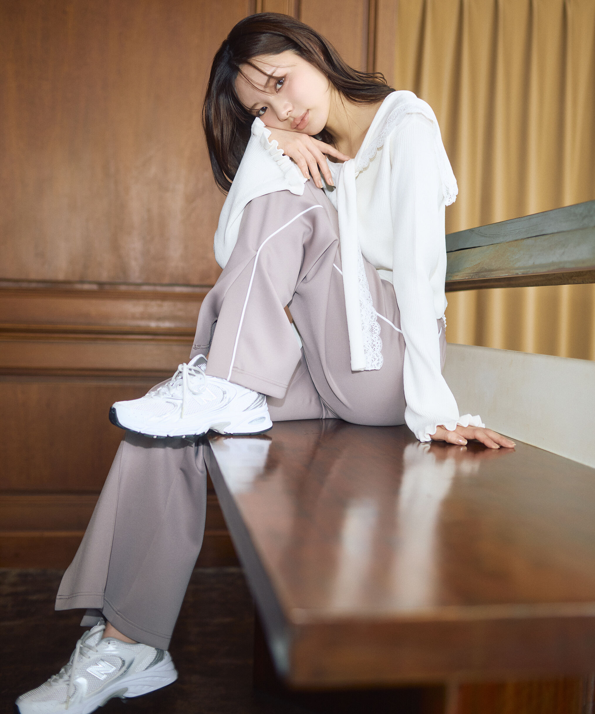 PROPORTION BODY DRESSING「＜新津のんさんコラボ＞〈a/mie〉セーラーニット 26SS」|カーディガン|