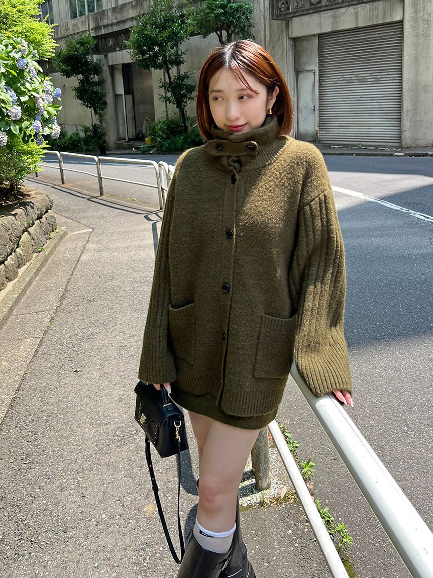 SNIDEL「ステンカラーニットジャケットカーディガン」|カーディガン|